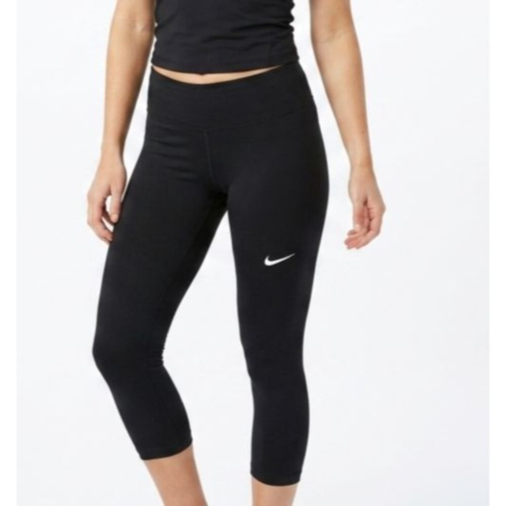 Nike Dri-FIT Epic Victory Crop Leggings Black Workout Pants Womens Size S EUC